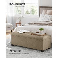 SONGMICS Storage Ottoman Bench, Bench with Storage, for Entryway, Bedroom, Living Room, Light Taupe ULSF088R01
