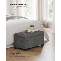 Songmics Storage Ottoman Bench Foot Rest With Legs 157 X 30 X 157 Inches End Of Bed Bench Storage Chest Load Up To 660 Lb