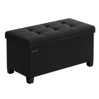 Songmics Storage Ottoman Bench Foldable Foot Rest With Legs 15 X 30 X 157 Inches End Of Bed Bench Storage Chest Load Up To