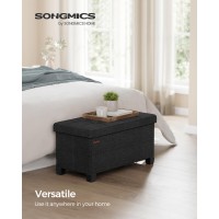 Songmics Storage Ottoman Bench Foldable Foot Rest With Legs 15 X 30 X 157 Inches End Of Bed Bench Storage Chest Load Up To