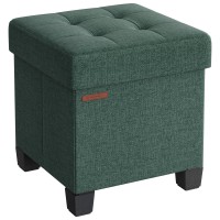 Songmics Storage Ottoman Small Ottoman Foot Rest With Legs 15 X 15 X 157 Inches Foot Stool Ottoman With Storage Load Up To