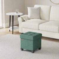 Songmics Storage Ottoman Small Ottoman Foot Rest With Legs 15 X 15 X 157 Inches Foot Stool Ottoman With Storage Load Up To