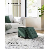 Songmics Storage Ottoman Small Ottoman Foot Rest With Legs 15 X 15 X 157 Inches Foot Stool Ottoman With Storage Load Up To