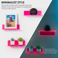 Oaprire Acrylic Floating Shelves Set Of 2 Easily Expand Wall Space Small Wall Shelf With Strong Adhesive For Bedroom Kids