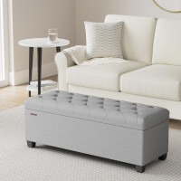 Songmics Storage Ottoman Bench Foot Rest With Legs 157 X 433 X 157 Inches End Of Bed Bench Storage Chest Load Up To 660