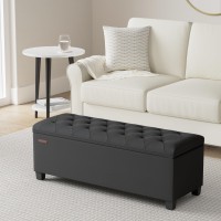 Songmics Storage Ottoman Bench Foot Rest With Legs 157 X 433 X 157 Inches End Of Bed Bench Storage Chest Load Up To 660