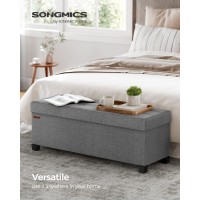 Songmics Storage Ottoman Bench Foldable Foot Rest With Legs 15 X 43 X 157 Inches End Of Bed Bench Storage Chest Load Up To