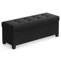 Songmics Storage Ottoman Folding Storage Bench Ottoman With Storage Storage Ottoman Bench For Living Room Bedroom 15 X 43