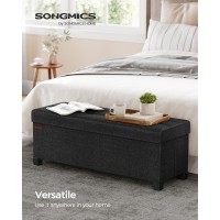 Songmics Storage Ottoman Folding Storage Bench Ottoman With Storage Storage Ottoman Bench For Living Room Bedroom 15 X 43