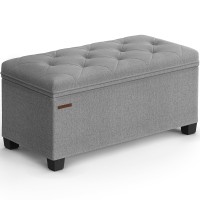 Songmics Storage Ottoman Bench Foot Rest With Legs 157 X 30 X 157 Inches End Of Bed Bench Storage Chest Load Up To 660 Lb