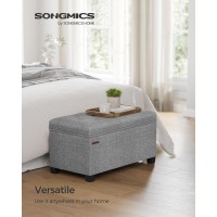 Songmics Storage Ottoman Bench Foot Rest With Legs 157 X 30 X 157 Inches End Of Bed Bench Storage Chest Load Up To 660 Lb