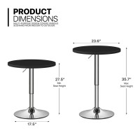 Monibloom Bistro Pub Table Round Bar 275 36 Heightadjustable Cocktail Table With 235 Inch Table Top For Dining Room Home