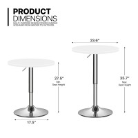 Monibloom Bistro Pub Table Round Bar 275 36 Heightadjustable Cocktail Table With 235 Inch Table Top For Dining Room Home