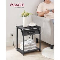 Vasagle End Table With Charging Station Set Of 2 Small Side Tables For Living Room Bedroom Nightstand With Outlets And Usb P