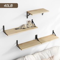 Ygeomer Floating Shelves For Wall Natural Wood Wall Shelves Different Sizes Wall Mounted Wood Shelf For Living Room Bathroom