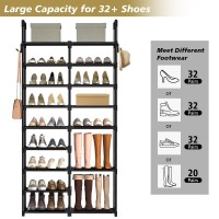 Kayfia 9 Tiers Shoe Rack Tall For 3240 Pairs Shoe And Boots Storage Organizer Shoe Shelf Large Shoe Rack Organizer With Nonwov