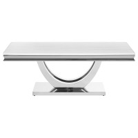 Kerwin Ubase Rectangle Coffee Table White and Chrome