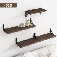 Ygeomer Floating Shelves For Wall Walnut Wall Shelves Different Sizes Wall Mounted Wood Shelf For Living Room Bathroom Bedro