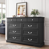 Linsy Home Dresser For Bedroom, 9 Drawer Long Dresser With Antique Handles, Wood Chest Of Drawers For Nursery, Living Room, Entryway And Hallway