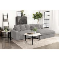 Two-piece reversible sectional; perfect furniture accessory for loungingSoft, plush, endless comfort will keep you glued to your seatWide corduroy performance fabricReversible seat and back cushionsPremium down-like filled cushions and pillows for luxurio