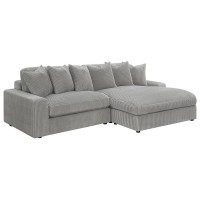 Two-piece reversible sectional; perfect furniture accessory for loungingSoft, plush, endless comfort will keep you glued to your seatWide corduroy performance fabricReversible seat and back cushionsPremium down-like filled cushions and pillows for luxurio