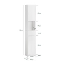 Haotian Bathroom Tall Cabinet With 2 Cabinets 1 Drawer And 1 Compartment Freestanding Bathroom Storage Cabinet With Shelves W