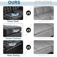 Vingli 110 Modern U Shaped Sectional Sofa Couch With 51 D Double Chaise For Living Room Large Tufted Button Couch Sets With