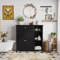 Irontar Bathroom Cabinet With Doors Bathroom Floor Cabinet With Drawer Adjustable Shelf Kitchen Cupboard Storage Cabinet Fo