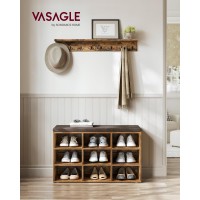 Vasagle Shoe Bench With Cushion Storage Bench With Padded Seat Entryway Bench With 9 Compartments For Bedroom 119 X 309 X