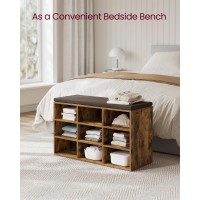 Vasagle Shoe Bench With Cushion Storage Bench With Padded Seat Entryway Bench With 9 Compartments For Bedroom 119 X 309 X