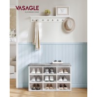 Vasagle Shoe Bench With Cushion Storage Bench With Padded Seat Entryway Bench With 9 Compartments For Bedroom 119 X 309 X