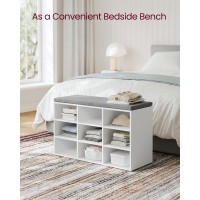 Vasagle Shoe Bench With Cushion Storage Bench With Padded Seat Entryway Bench With 9 Compartments For Bedroom 119 X 309 X