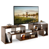 Tangkula 3 Pieces Console Tv Stand, Free-Combination Entertainment Center For 50 55 60 65 Inch Tv, Minimalist Modern Media Stand, Diy Open Storage Bookcase Shelf For Living Room (Brown)