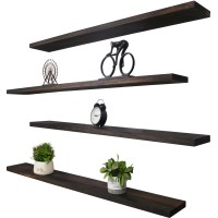 Hxswy 48 Inch Rustic Floating Shelves For Wall Decor Farmhouse Wood Wall Shelf For Bathroom Kitchen Bedroom Living Room Set Of 4