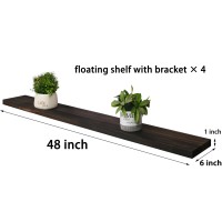 Hxswy 48 Inch Rustic Floating Shelves For Wall Decor Farmhouse Wood Wall Shelf For Bathroom Kitchen Bedroom Living Room Set Of 4