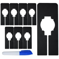 8 Pcs Rectangular Black Plastic Closet Dividers With A Bonus Marker Writable And Reusable For Sorting Clothing Size Color Bra