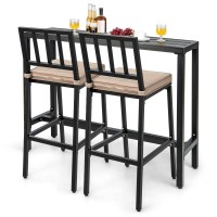 Costway 3 Piece Outdoor Patio Bar Set, 48