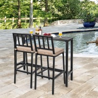 Costway 3 Piece Outdoor Patio Bar Set, 48