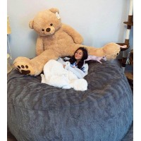 Giant Sherpa Bean Bag Chair Cover Ultra Soft Bean Bag Bed No Filler Cover Only Large Round Soft Fluffy Bean Bag For Adults