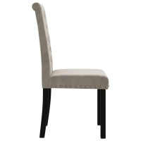 vidaXL Dining Chairs Set of 4 Light Grey Velvet
