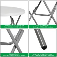 Zenstyle 26 Ft Round Folding Table Indoor Outdoor Portable Plastic Dining Card Table Utility Table Accessory For Patio Camping