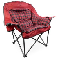 Black Sierra Equipment Plush Folding Chair For Sports & Outdoors, Oversize Seat Cushion Supports 400 Lbs, Light Weight Camping Chair W/Cup Holders & Carry Bag