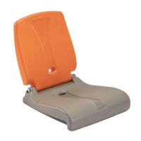 Step2 Foldable Adult Flip Seat, Portable Outdoor Chair For Poolside, Tailgating, Camping, Picnic Chair, Provides Back Support When Sitting On Ground, Brown & Orange