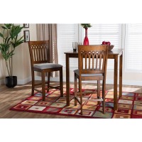 Baxton Studio Genesis Wood 2Piece Counter Stool Set