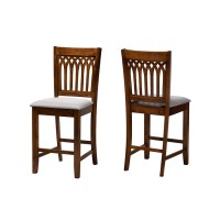 Baxton Studio Genesis Wood 2Piece Counter Stool Set