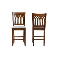 Baxton Studio Genesis Wood 2Piece Counter Stool Set