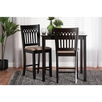 Baxton Studio Genesis Wood 2Piece Counter Stool Set