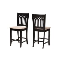 Baxton Studio Genesis Wood 2Piece Counter Stool Set