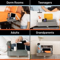 Squirrelbedside Perch For College Dorm Bunk Bed Floating Organizer With Usbc A Charging Ports Small Spaces Bedside Caddy