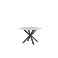 Best Quality Furniture D236-4Sc189 Dining Set, White Marble/Gray/Cream